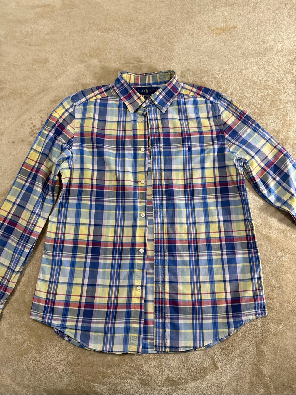 Ralph Lauren Multicolor Plaid Button-Down Shirt - Blue, Yellow & Red Accents